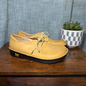 Alegria Mustard Yellow Lace-Up Loafers